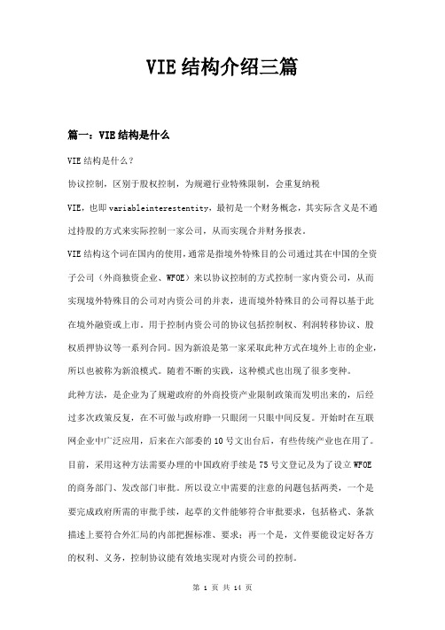 VIE结构介绍三篇