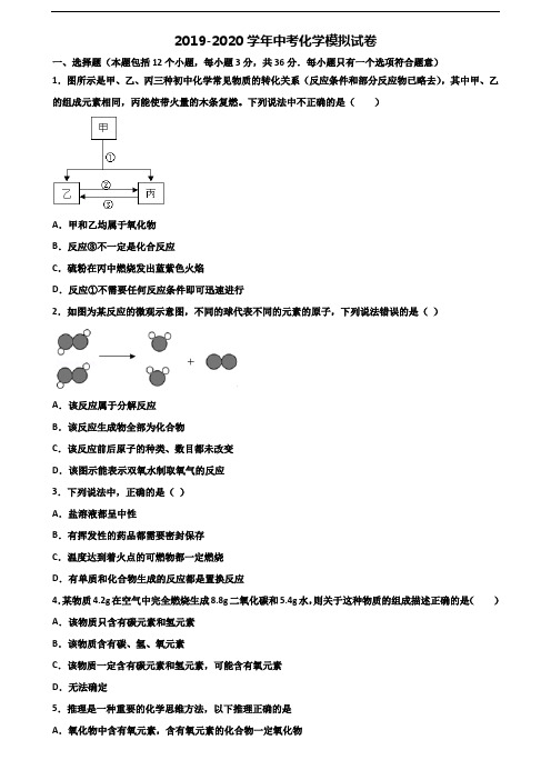 (3份试卷汇总)2019-2020学年江西省新余市中考化学学业质量监测试题