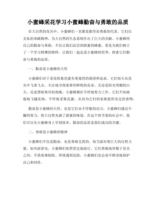 小蜜蜂采花学习小蜜蜂勤奋与勇敢的品质