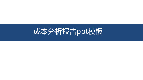 成本分析报告ppt模板