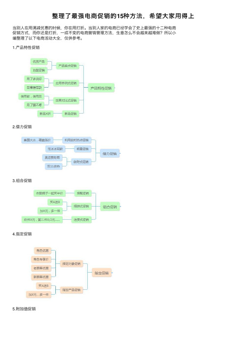 整理了最强电商促销的15种方法，希望大家用得上