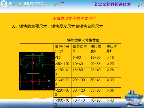 压铸成型零件的主要尺寸ppt实用资料