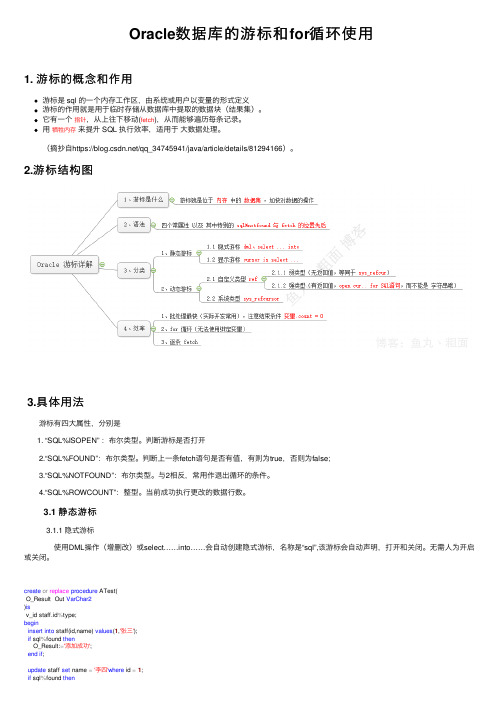 Oracle数据库的游标和for循环使用