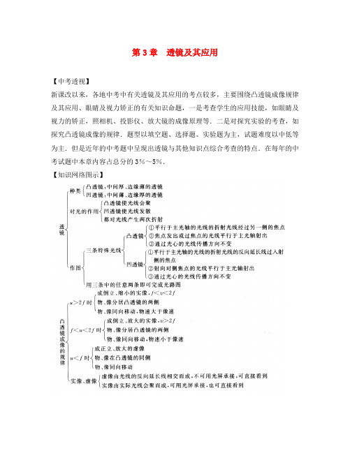 2020中考物理总复习 第三章 透镜及其应用教案 人教新课标版