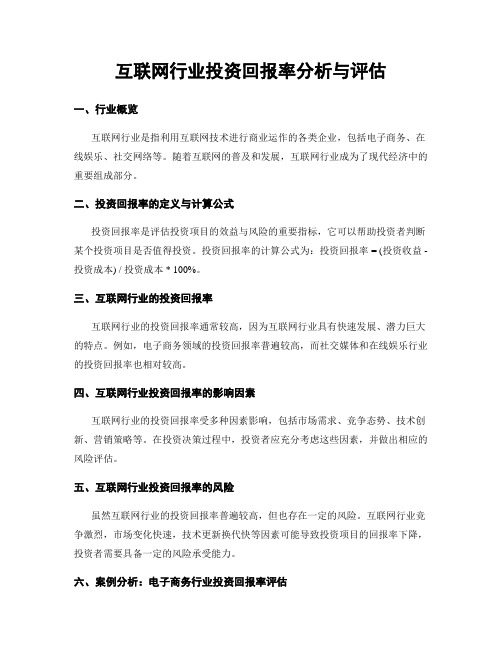 互联网行业投资回报率分析与评估