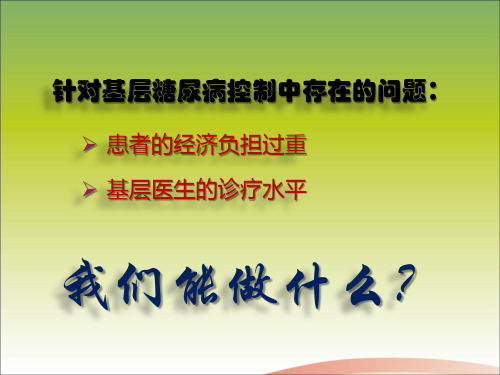 基层糖尿病预防控制健康促进项目