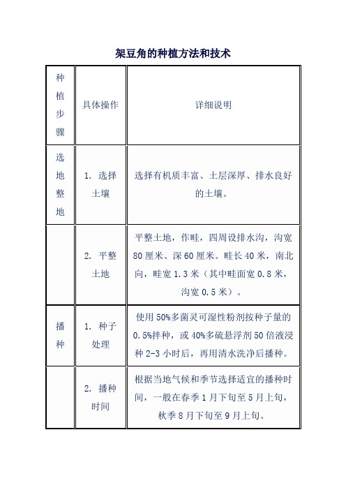 架豆角的种植方法和技术