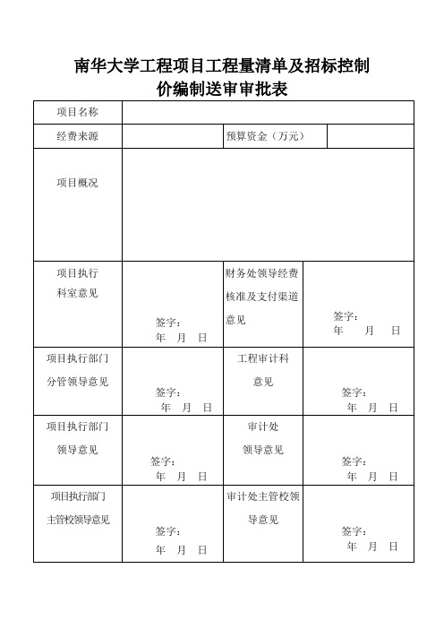 预算资料清单及审批表