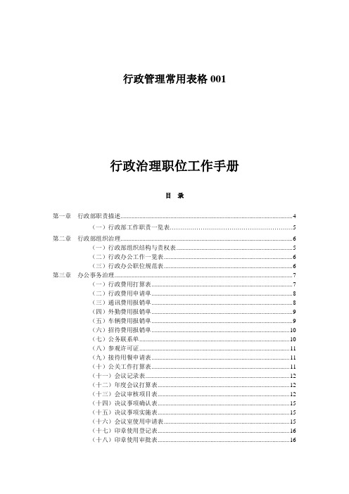 行政管理常用表格001