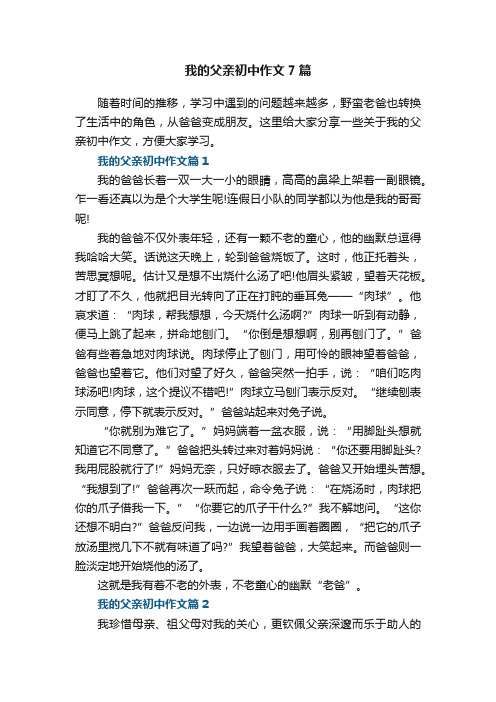 我的父亲初中作文7篇