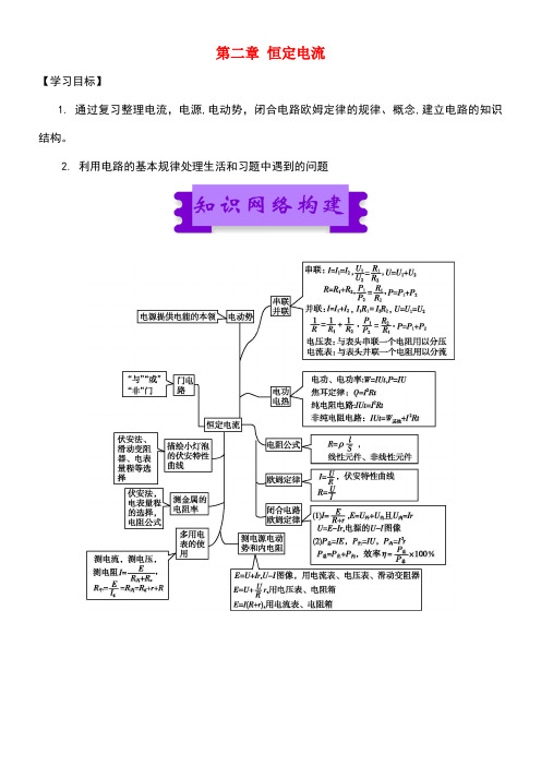 高中物理第二章恒定电流章末复习学案新人教版选修3-1(new)