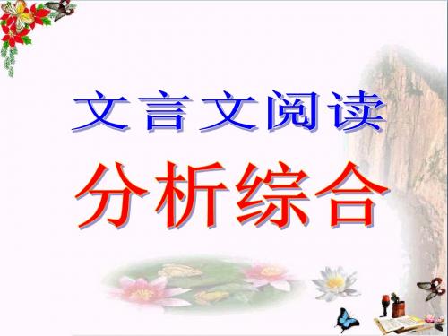 高考复习文言文阅读分析综合专题 PPT精品课件1