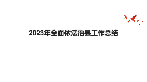 2023年全面依法治县工作总结 