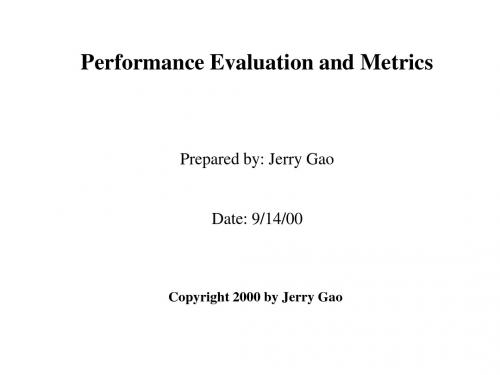 Performance Evaluation and Metrics