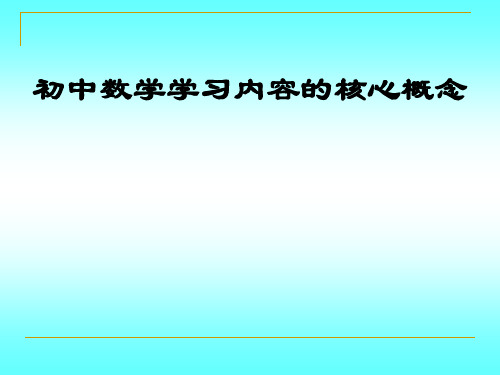 .初中数学核心概念