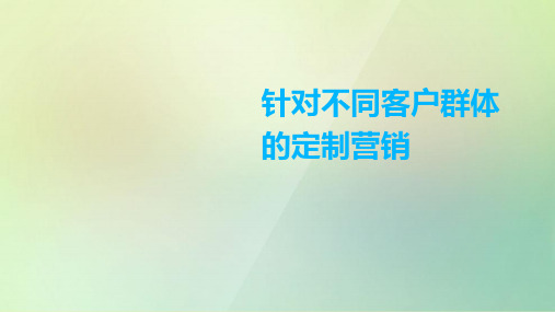 针对不同客户群体的定制营销