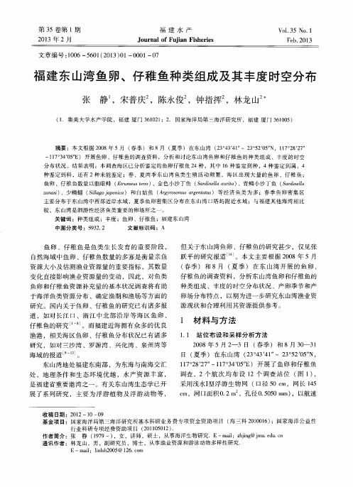 福建东山湾鱼卵、仔稚鱼种类组成及其丰度时空分布