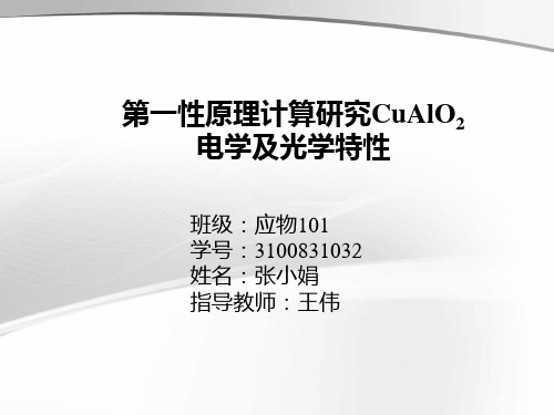 CuAlO2电学及光学性质的理论计算研究