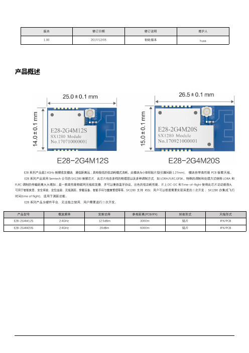 亿佰特(Ebyte)-E27系列一款433MHz射频模块-小体积贴片型-最大功率20dBm。模块自带高性能-弹簧天线