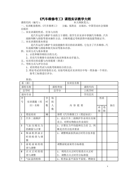 汽车维修考工