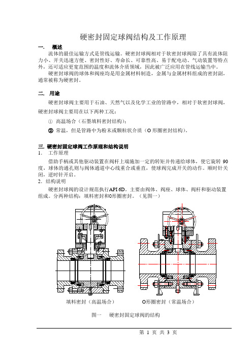 硬密封固定球阀结构及工作原理