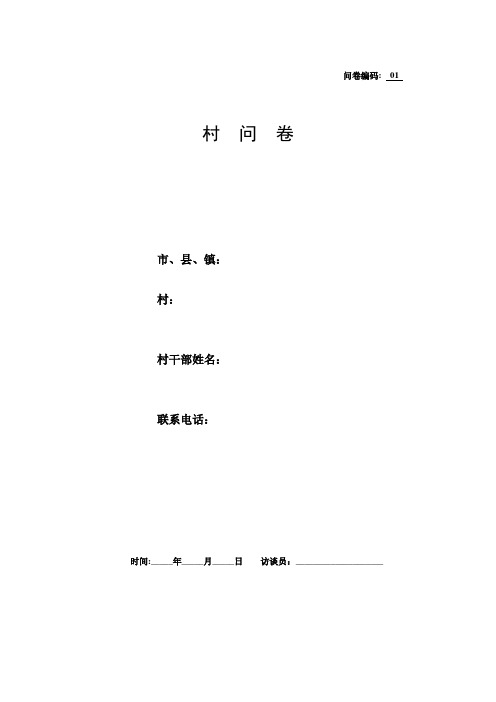村调查问卷(2份)