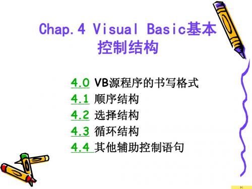 Chap.4 VB基本控制结构