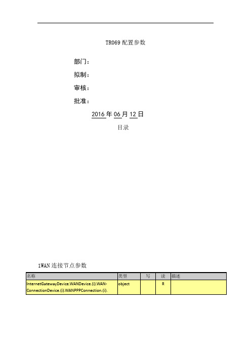 TR 配置参数文档