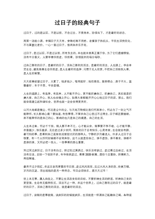 过日子的经典句子