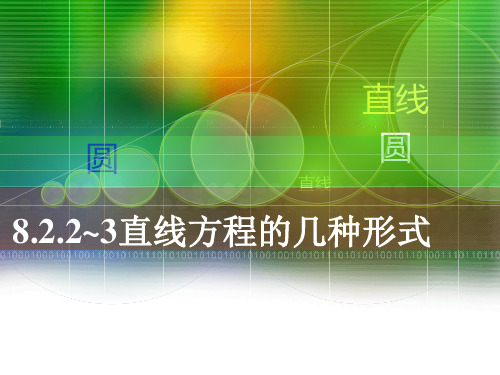 【中职】8.2.2 直线方程的几种形式