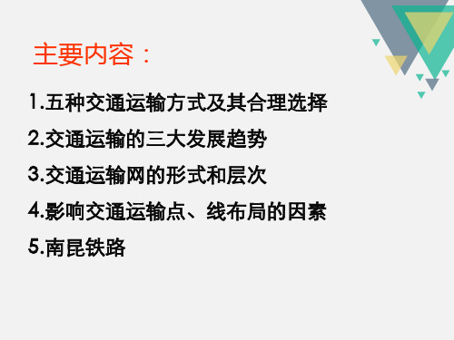 人教新课标版必修ppt 交通运输布局及其影响 交通运输方式和布局ppt