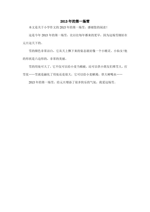 2013年的第一场雪_小学作文_1