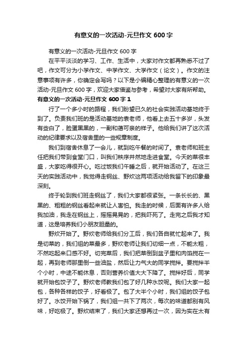 有意义的一次活动-元旦作文600字