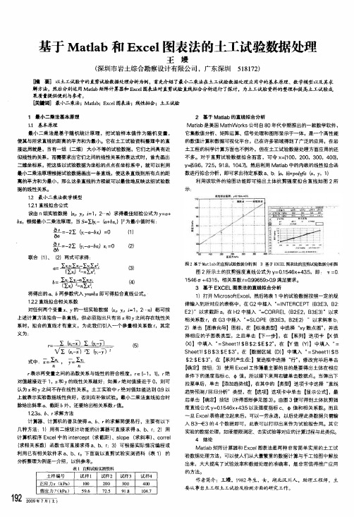 基于matlab和excel图表法的土工试验数据处理