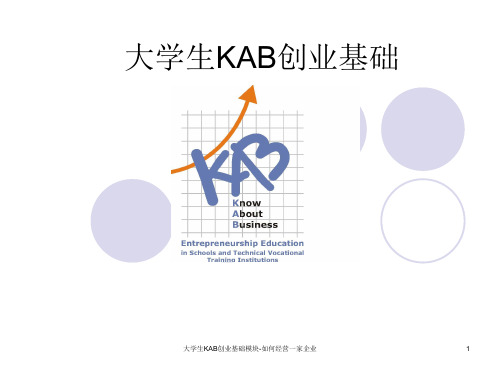 大学生KAB创业基础模块-如何经营一家企业课件