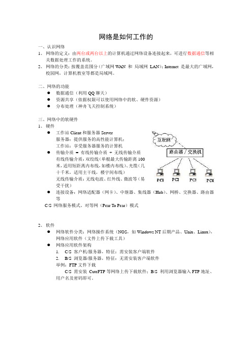 高二信息技术会考复习资料___网络是如何工作的