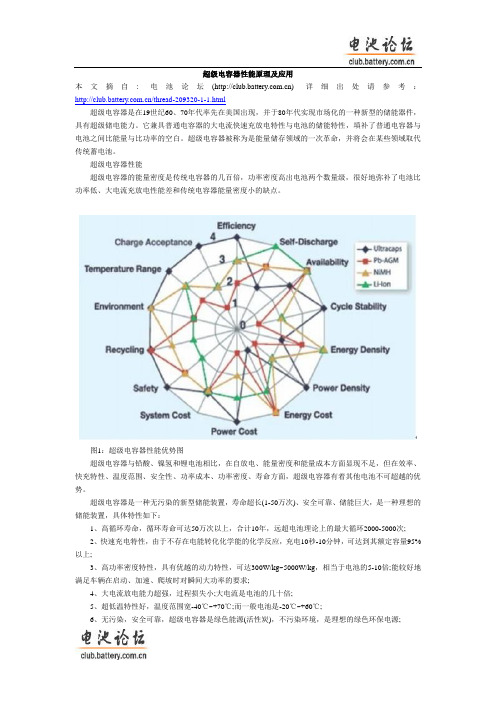 超级电容器性能原理及应用