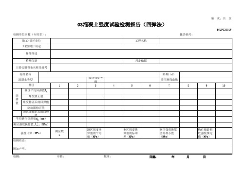 混凝土强度试验检测报告