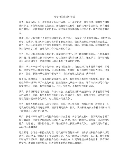 对学习的感受和计划