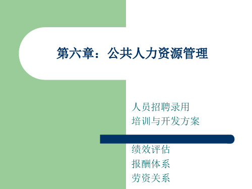 第六章公共人力资源管理 优质课件