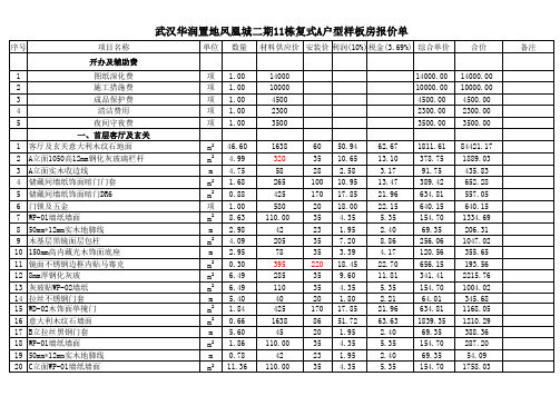 复式楼样板房报价