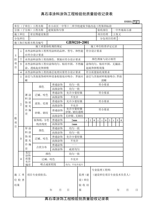 水性涂料涂饰工程检验批(3#外)