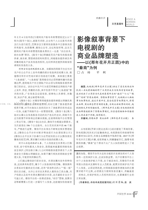 影像叙事背景下电视剧的商业品牌塑造——以《那年花开月正圆》中的“秦商”为例