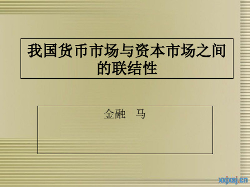 我国的货币市场与资本市场之间的联结性-PPT精选文档