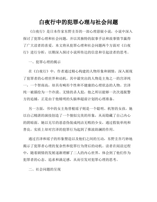 白夜行中的犯罪心理与社会问题