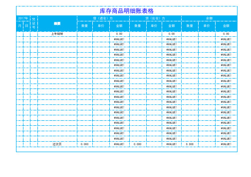 库存商品明细账表格