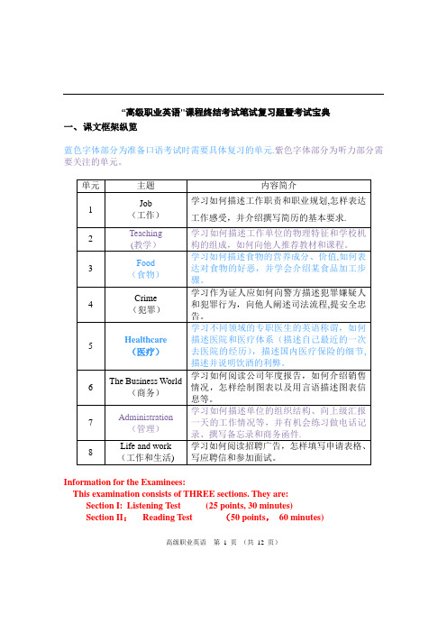 11秋高级职业英语备考宝典