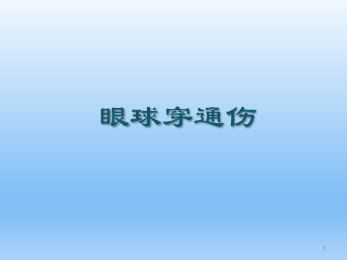 眼球穿通伤PPT演示课件