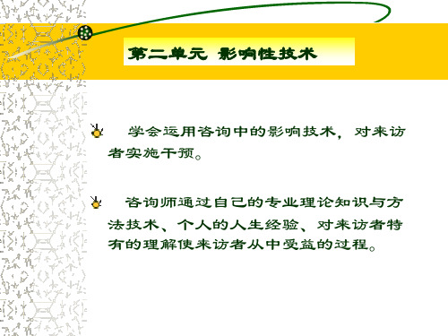 心理咨询技能第三节会谈技术之影响性技术PPT课件