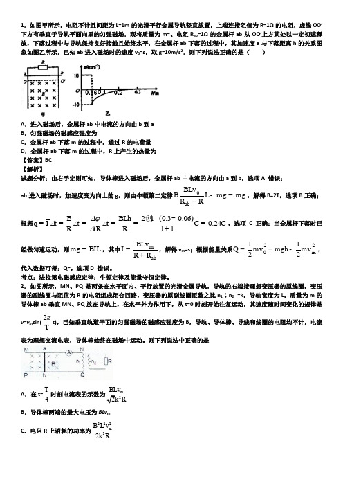 高考交流电电磁感应精选习题附答案